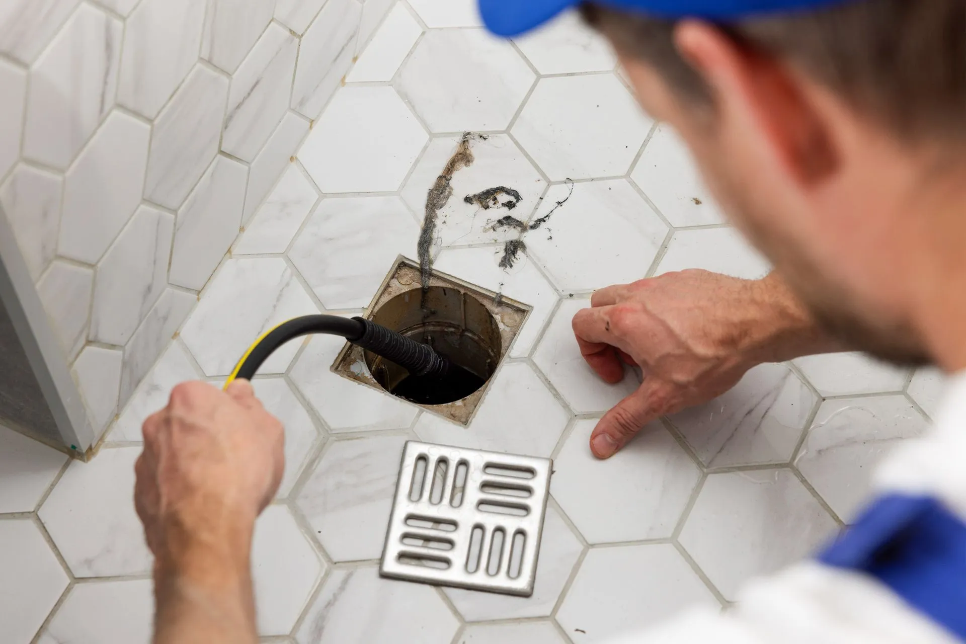 cleaning floor drain